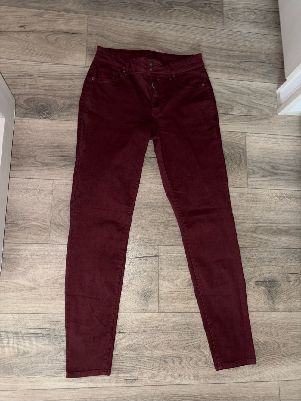 Women’s High-Rise Skinny Jeans in Burgundy - Maurice's